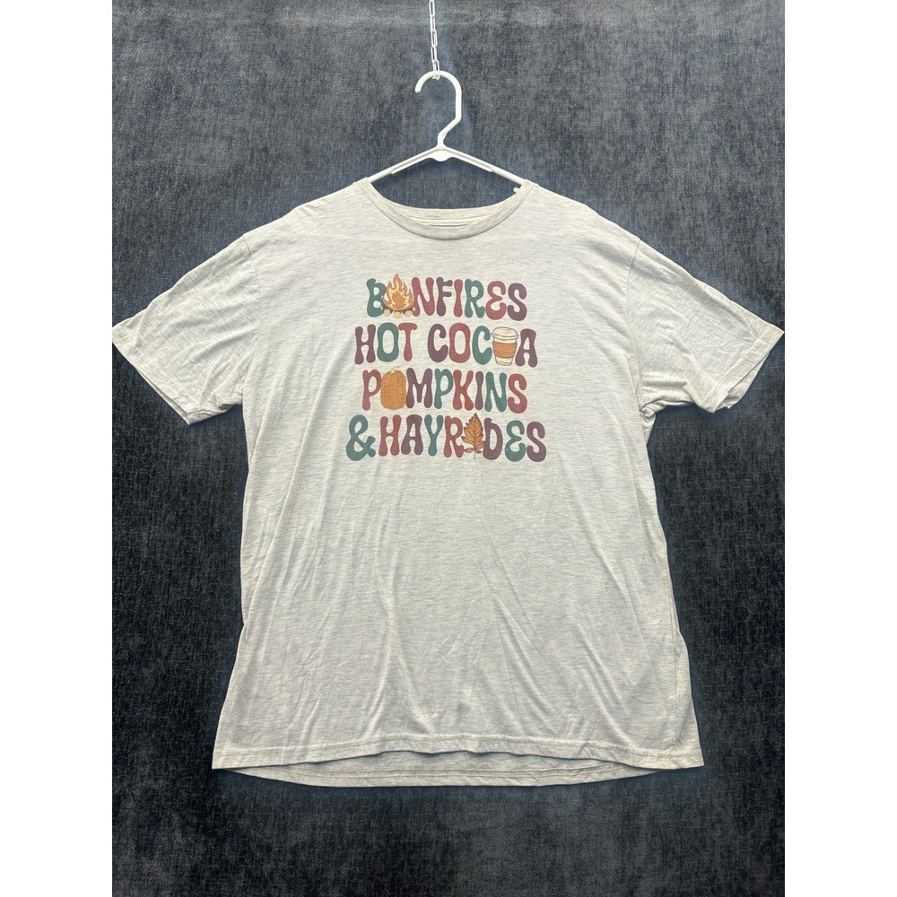 Pivotal Partners T-Shirt Unisex XL White Bonfires & Hot Chocos Pumpkins Graphic